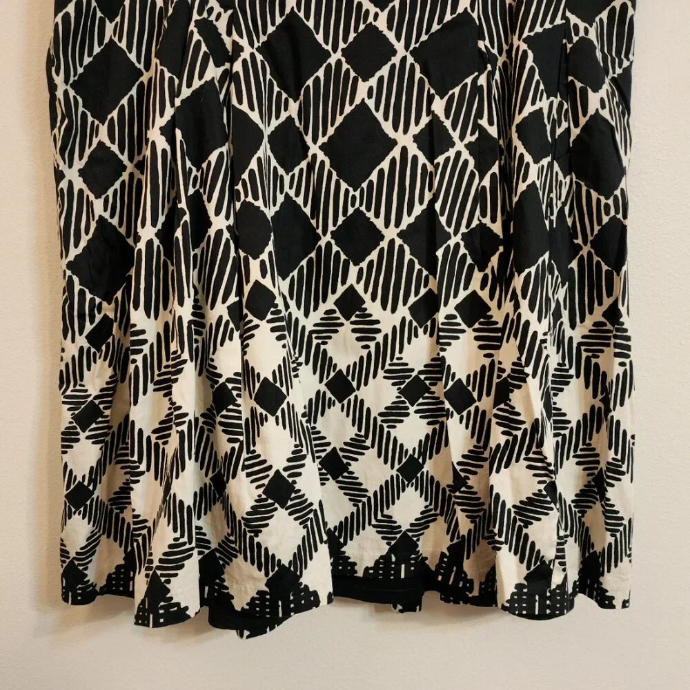 Talbots Women's Skirt Sz 16W A Line Geometric Side Zipper Pleated Career Classic - Picture 6 of 14